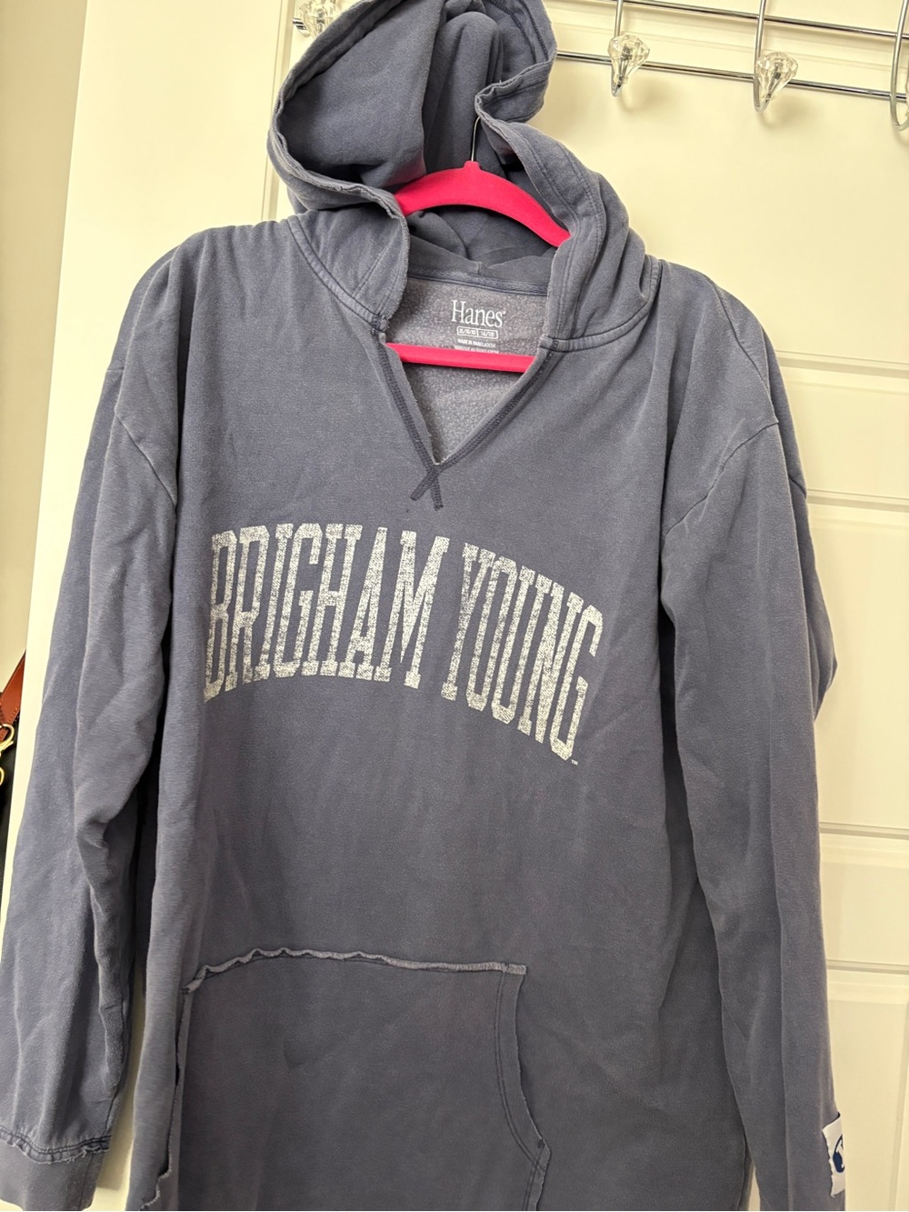 Hanes Brigham Young womens Hoodie - washed Blue